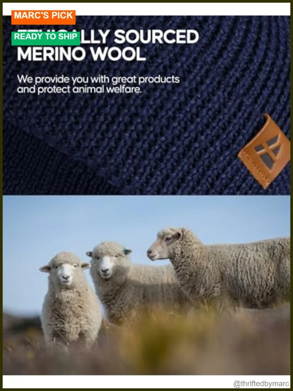 Merino Wool Fleece Lined Beanie - Stretchy Warm Hat